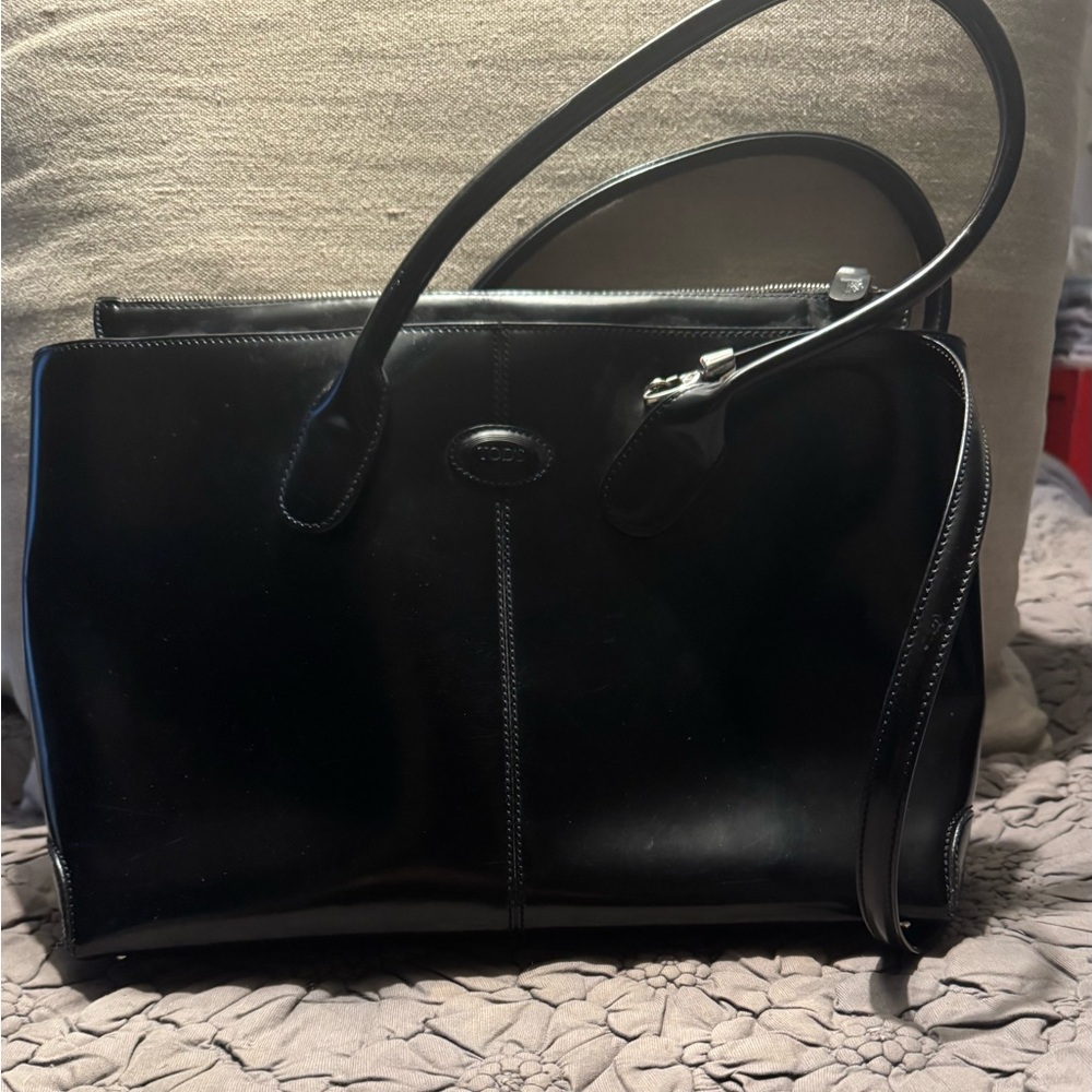 Vintage Tod’s Black Leather Tote D-Bag